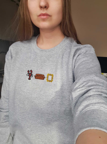 embroidered friends sweatshirt