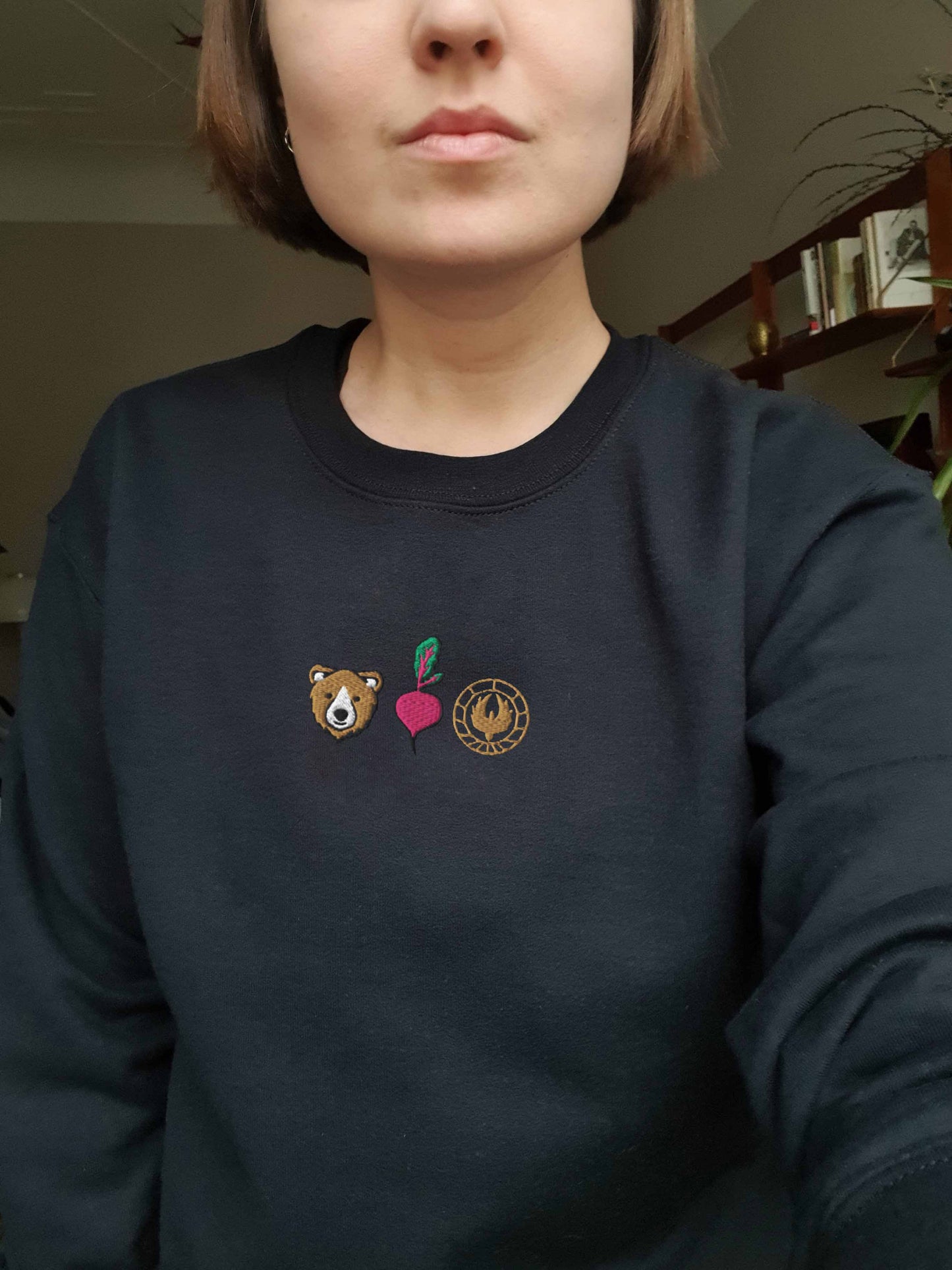 embroidered the office sweatshirt